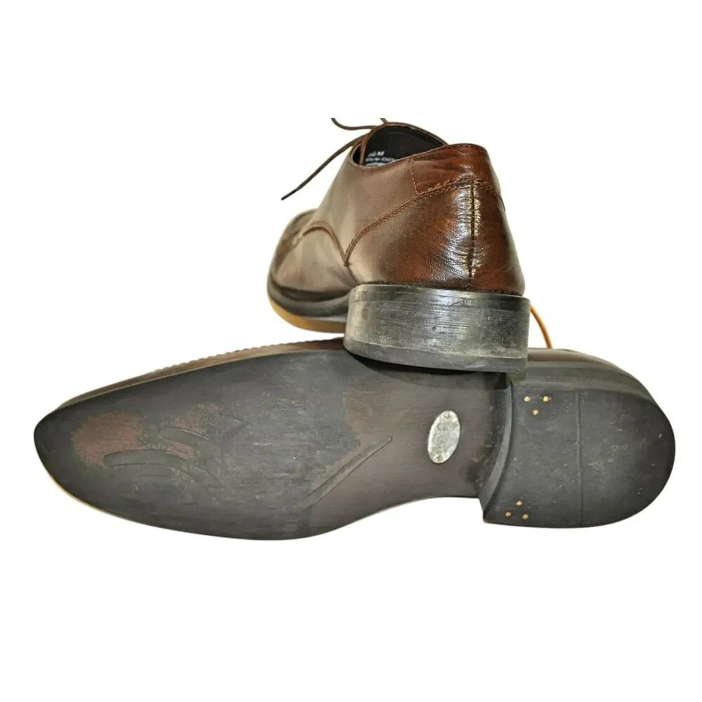 Mens Via Spiga‎ Shoes 9.5M Dempsey Brown Leather Pointed toe Oxford Dress Casual